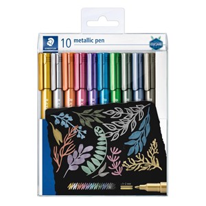 Fiberspetspennor Staedtler metallic 8323 10 färger