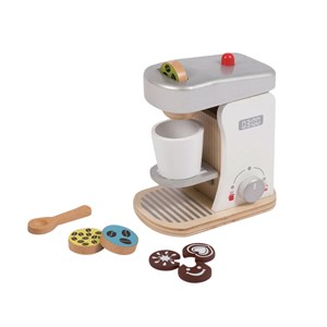 Kaffetrakter i tre med tillbehør