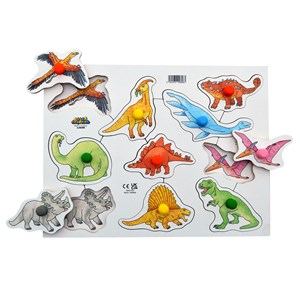 Knoppussel dinosaurier 10 bitar