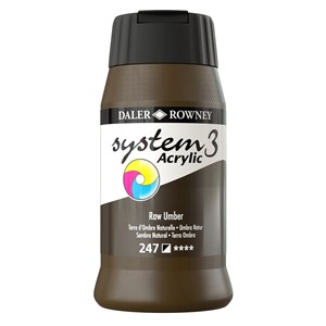 Akrylfärg System 3 obränd umbra 500 ml