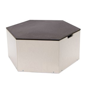 Scenmodul Hexagon 30, vit/mörkbrun top