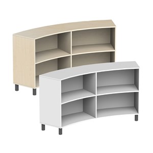 Hylle Max Stor Radius C, 4 rom med rygg