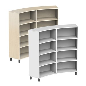Hylle Max Stor Radius C, 8 rom med rygg