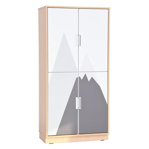 Quadro Förvaringsskåp 4 dörrar, bergmotiv