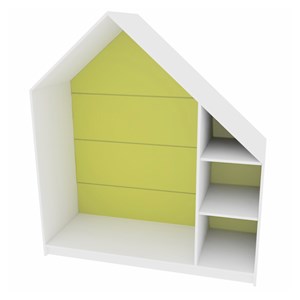 Quadro Lekhus med 3 fack, vit/lime rygg