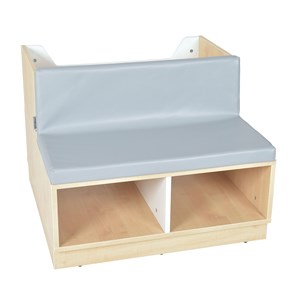 Quadro Bokmodul med sittplats, 6 fack, björkstomme