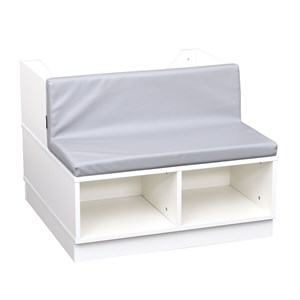 Quadro Bokmodul med sittplats, 6 fack, vit stomme
