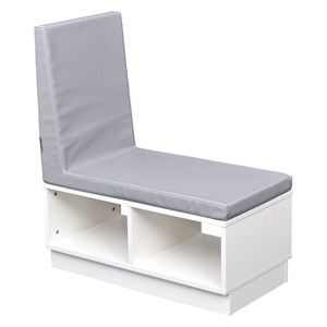 Quadro Bokmodul med sittplats, 2 fack, vit stomme