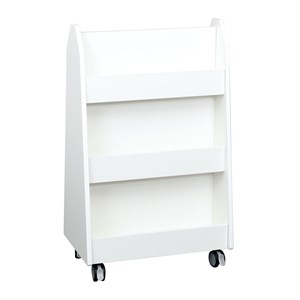 Quadro Bokhylla dubbel på hjul, vit, vit stomme