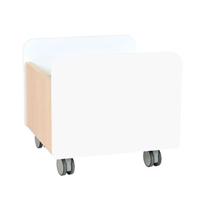 Quadro Mobil boklåda medium, vit, björkstomme