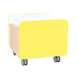 Quadro Mobil boklåda medium, gul, björkstomme
