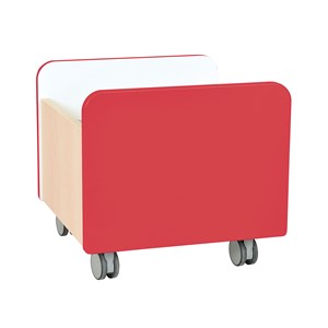 Quadro Mobil boklåda medium, röd, björkstomme