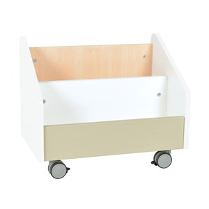 Quadro Mobil boklåda stor, vit, björkstomme