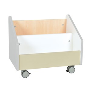 Quadro Mobil boklåda stor, grå, björkstomme