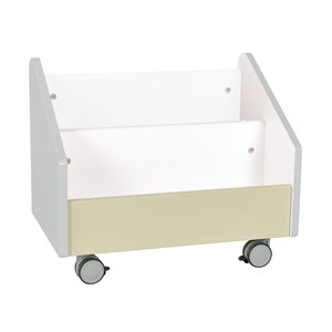 Quadro Mobil boklåda stor, grå, vit stomme