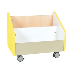 Quadro Mobil boklåda stor, gul, björkstomme