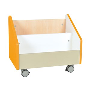 Quadro Mobil boklåda stor, orange, björkstomme