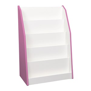 Quadro Bokhylla på sockel, cerise, vit stomme