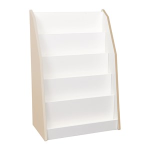 Quadro Bokhylla på sockel, beige, vit stomme