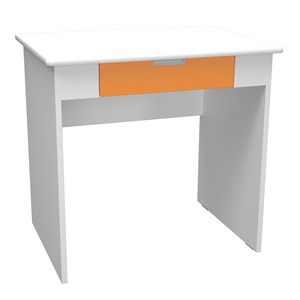 Quadro Skrivbord med orange bred låda, vit
