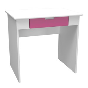 Quadro Skrivbord med cerise bred låda, vit