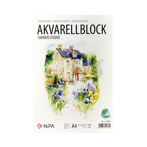Akvarellblock A4 140 g 20 ark