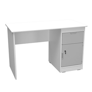 Quadro Skrivbord H dörr+låda grå, vit
