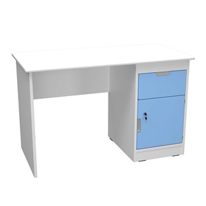 Quadro Skrivbord H dörr+låda ljusblå, vit
