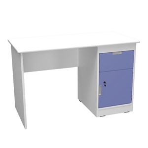 Quadro Skrivbord H dörr+låda blå, vit