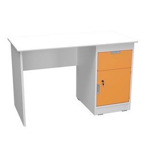Quadro Skrivbord H dörr+låda orange, vit