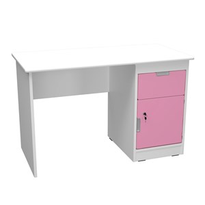 Quadro Skrivbord H dörr+låda rosa, vit