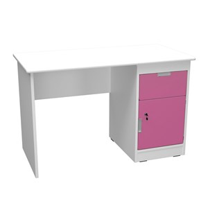 Quadro Skrivbord H dörr+låda cerise, vit