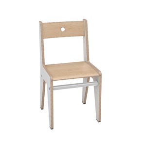 Barnstol Flo sh 31 cm, vit/björk
