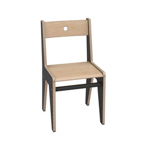 Barnstol Flo sh 31 cm, svart/björk