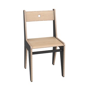 Barnstol Flo sh 35 cm, svart/björk