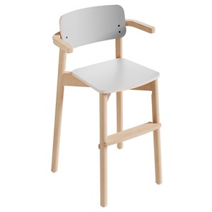 Stol Fanny med armstöd sh.52 cm, grå laminat