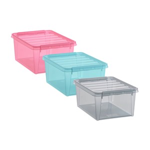 Plastbox 14 liter, 40x30x18cm, färgade
