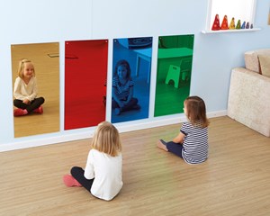 Regnbågsspegel 40 x 80 cm, röd  
