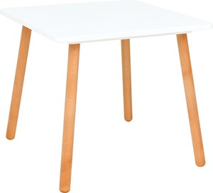 Lekbord Nelly träben 60 x 60 cm, vit laminat