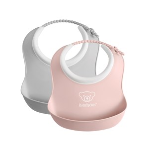 Babybjörn Liten Haklapp 2-pack Grå + Blekrosa