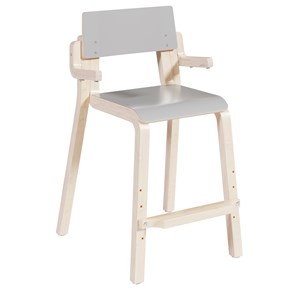 Barnstol Emmi Hög armstöd sh.50 cm, grå laminat
