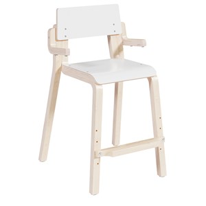 Barnstol Emmi Hög armstöd sh.50 cm, vit laminat