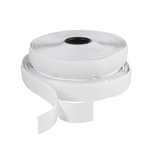 Kardborrband vit, självhäftande, 5 meter