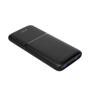 Powerbank 10 000 mAh, 3 portar, snabbladdning, svart