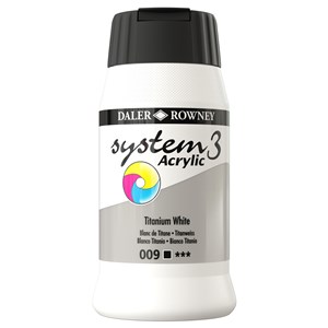 Akrylmaling System 3 titanhvit 500 ml