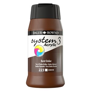 Akrylmaling System 3 brun umber 500 ml