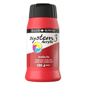Akrylmaling System 3 vermillion 500 ml