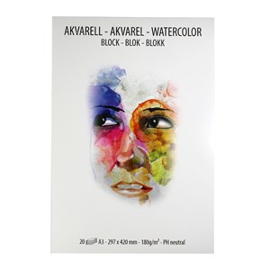 Akvarellblokk 20 ark 180 g