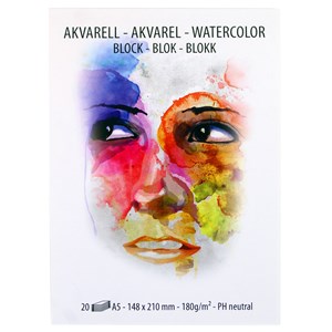 Akvarellblock A5 20 ark 180 g