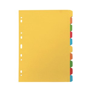 Pappregister A4 10 pastellfargede faner